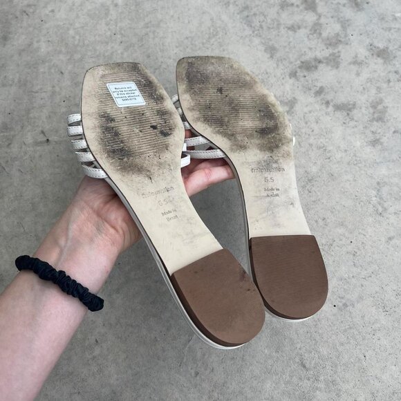 Reformation Sandals White Leather Strappy Sandals 6.5 - Picture 5 of 5